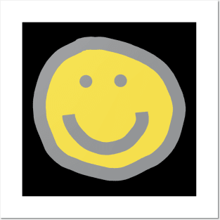 Ultimate Gray Round Face with Smile Posters and Art